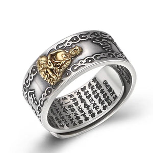 bague-signes-du-zodiaque-chinois-Amitabha-annees-du-Chien-et-du-Cochon-en-argent-990-bagues-reglable-artisan-La-Maison-de-Bouddha.fr