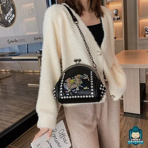 sac à main fermoir porte-monnaie en cuir + motif éléphant Sacs à main La Maison de Bouddha