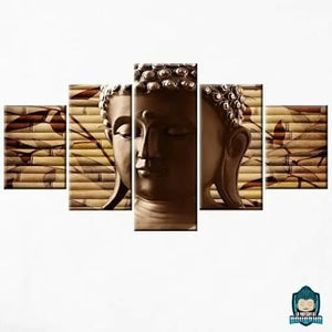 tableau-bouddha-5-parties-tete-de-bouddha-toile-multi-panneaux-La-Maison-de-Bouddha
