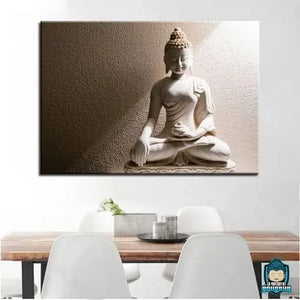 Tableau Bouddha Blanc Birman Offrande La Maison de Bouddha