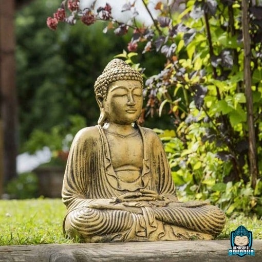 Jardin de pierre Bouddha rieur assis Lucky Zen Grande statue Ornement -   France