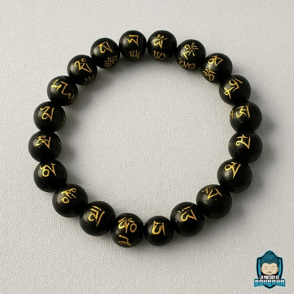 Bracelet Onyx Mantra Tibétain
