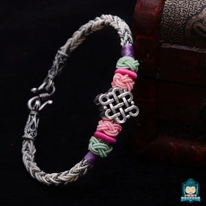 Bracelet tibetain tresse nœud éternel