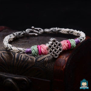 Bracelet tibetain tresse nœud éternel