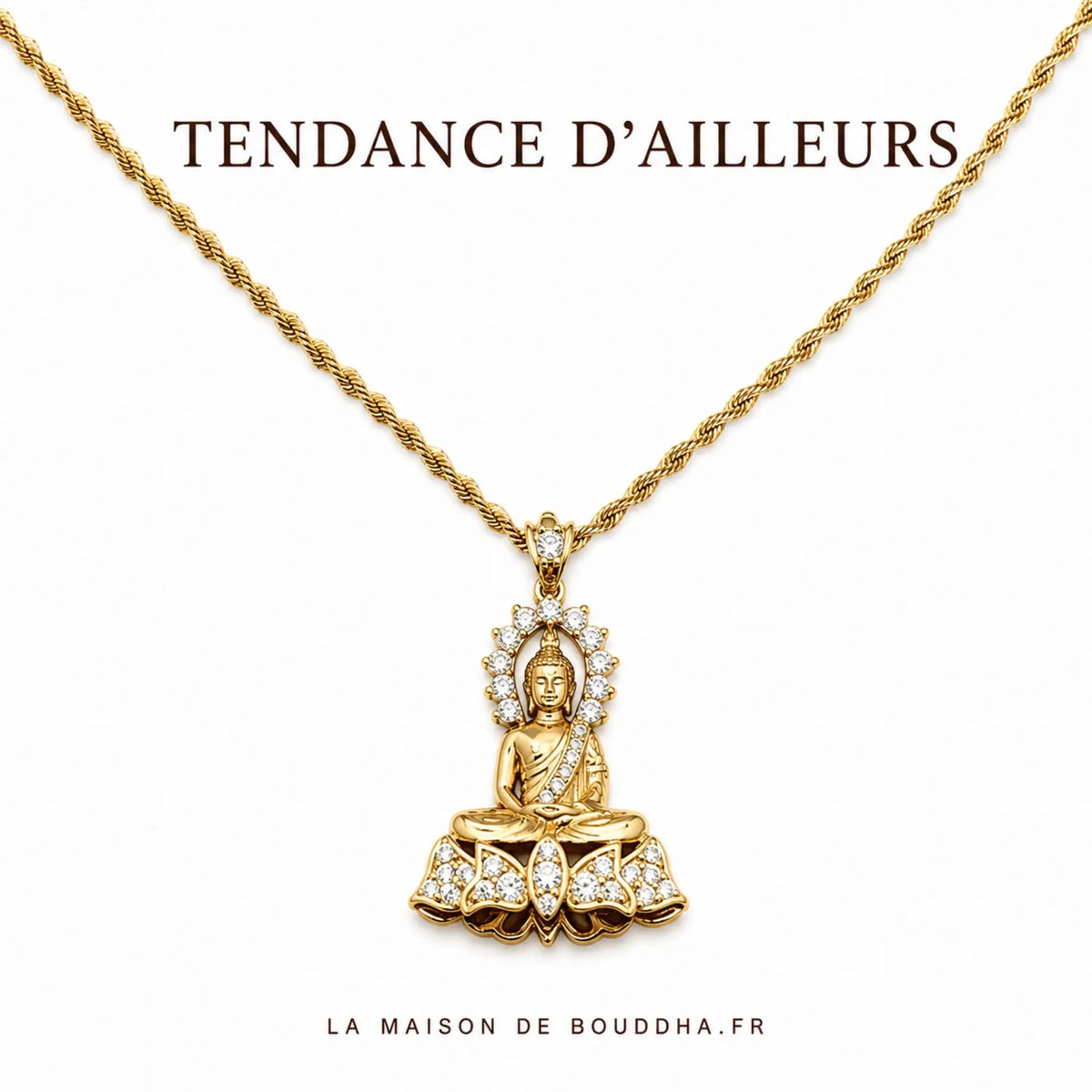 Collier Bouddha Or  La Maison de Bouddha