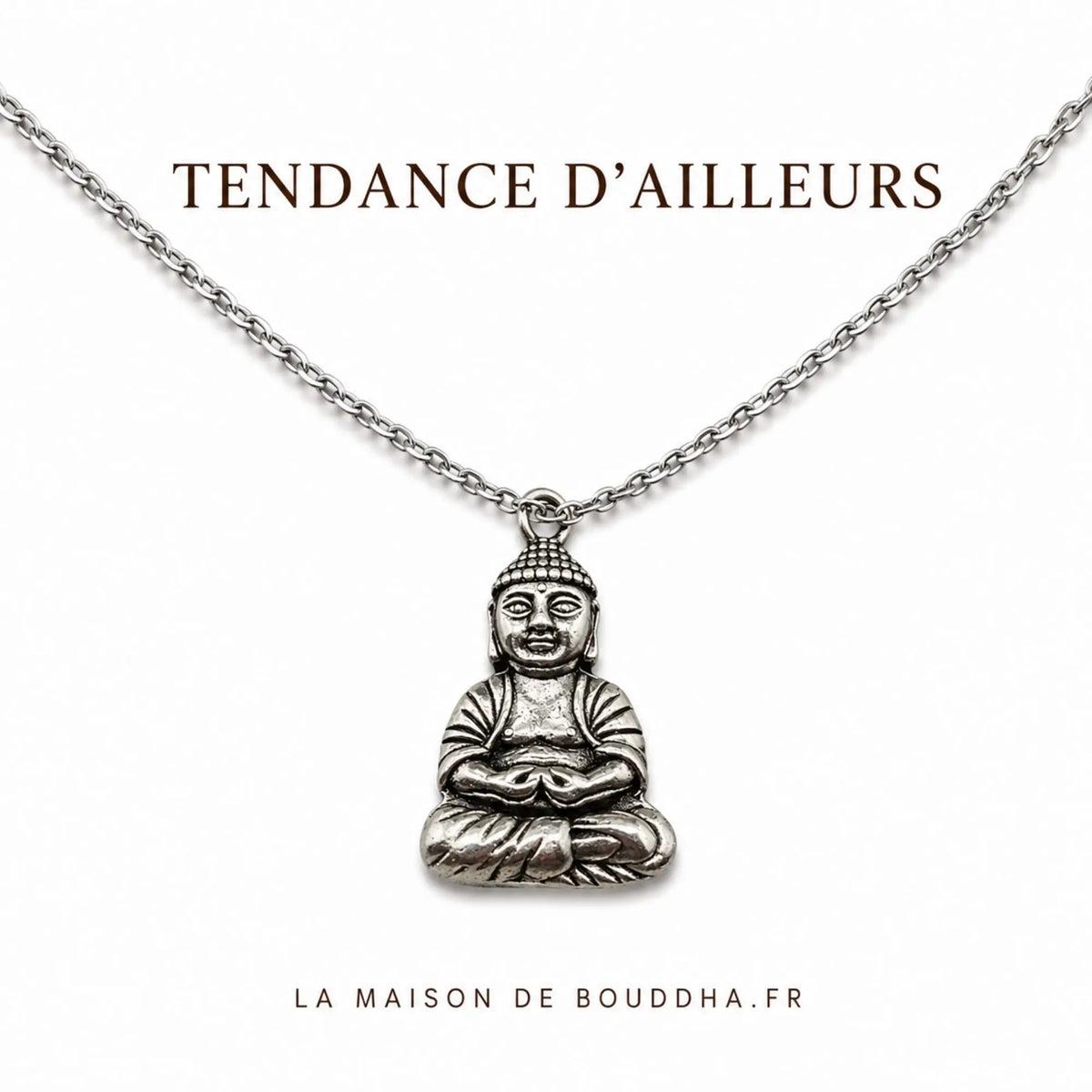 Collier de Bouddha Porte Bonheur Argent Colliers La Maison de Bouddha