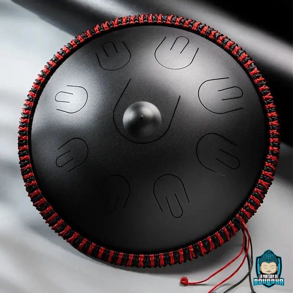 Handpan 22 Pouces En Acier - Accordage D Minor, 9/10 Notes, 432 Hz - Inclus Sac, Maillets, Support - Instrument Méditatif - 3
