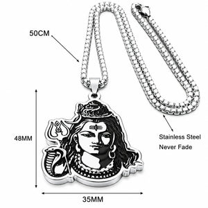 Le Collier de Shiva Parvati argenté avec serpent et trident  La Maison de Bouddha