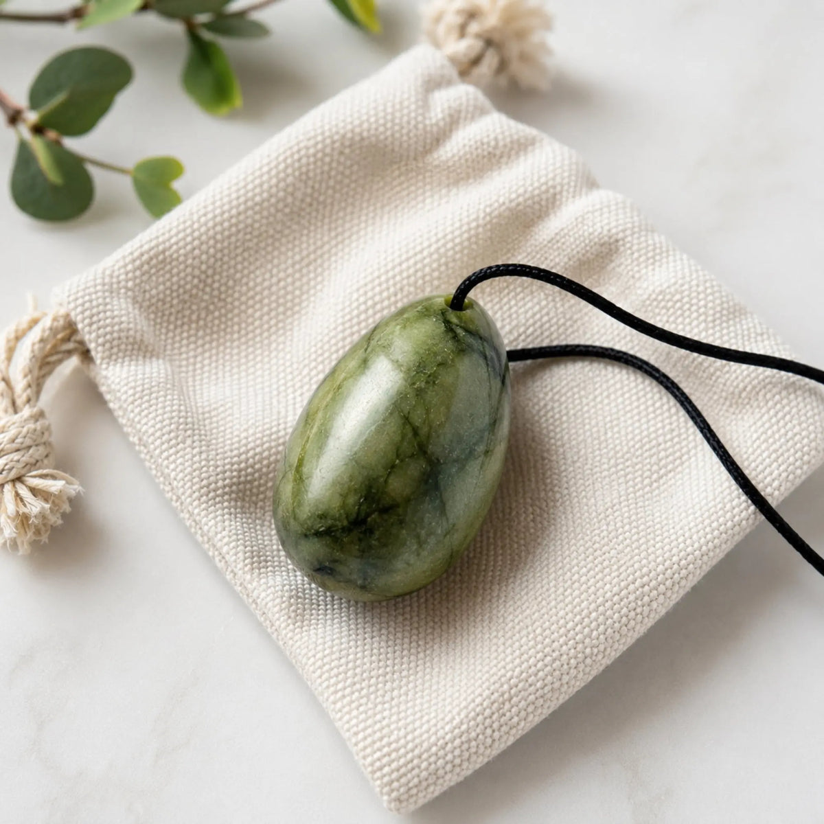 Œuf en Serpentine Naturelle – Taille M Œuf de Yoni La Maison de Bouddha