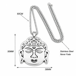 Pendentif Bouddha argent minimaliste en acier inoxydable – bijou zen 