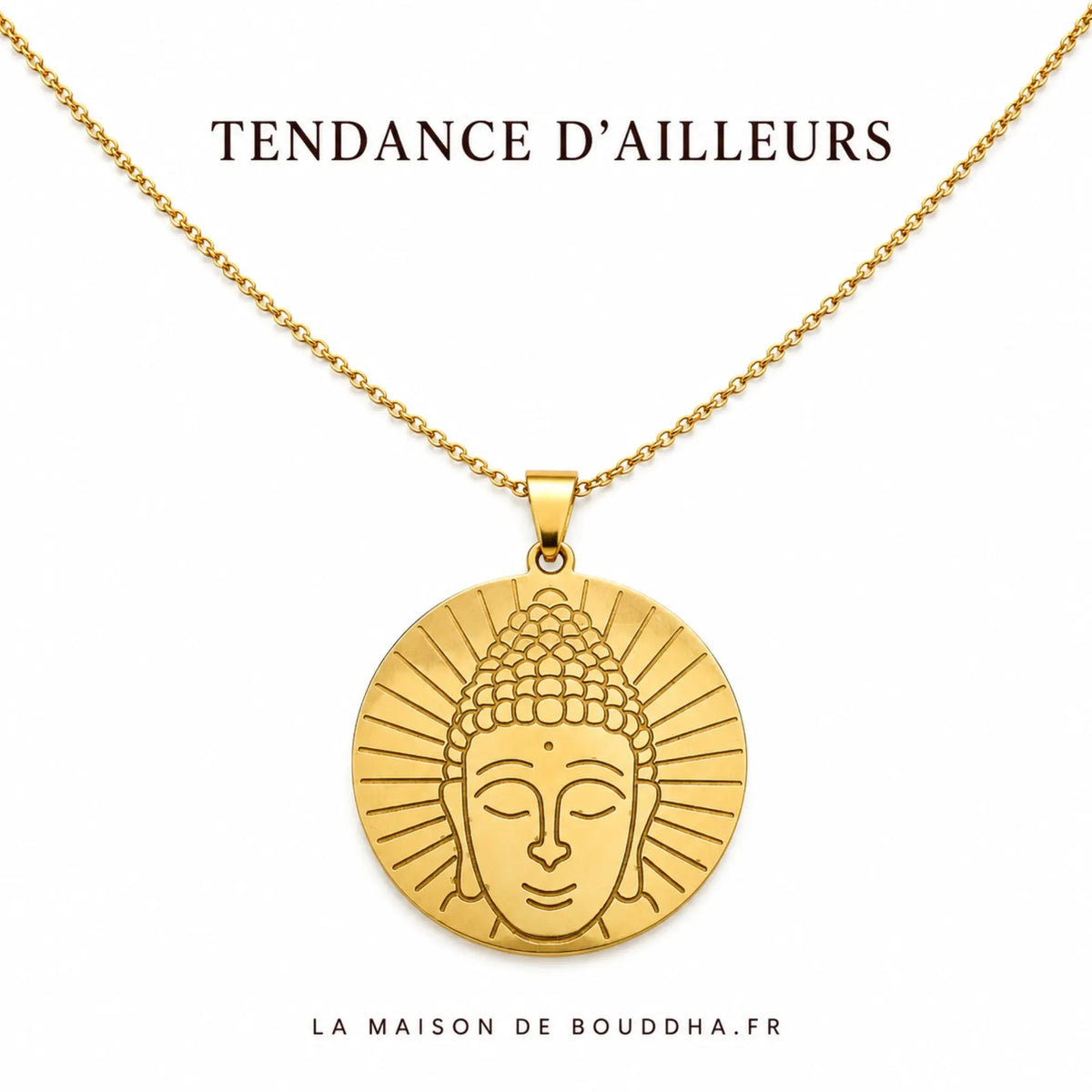 Pendentif Bouddha Doré  La Maison de Bouddha