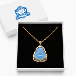 Pendentif Bouddha Rieur Bleu Colliers La Maison de Bouddha