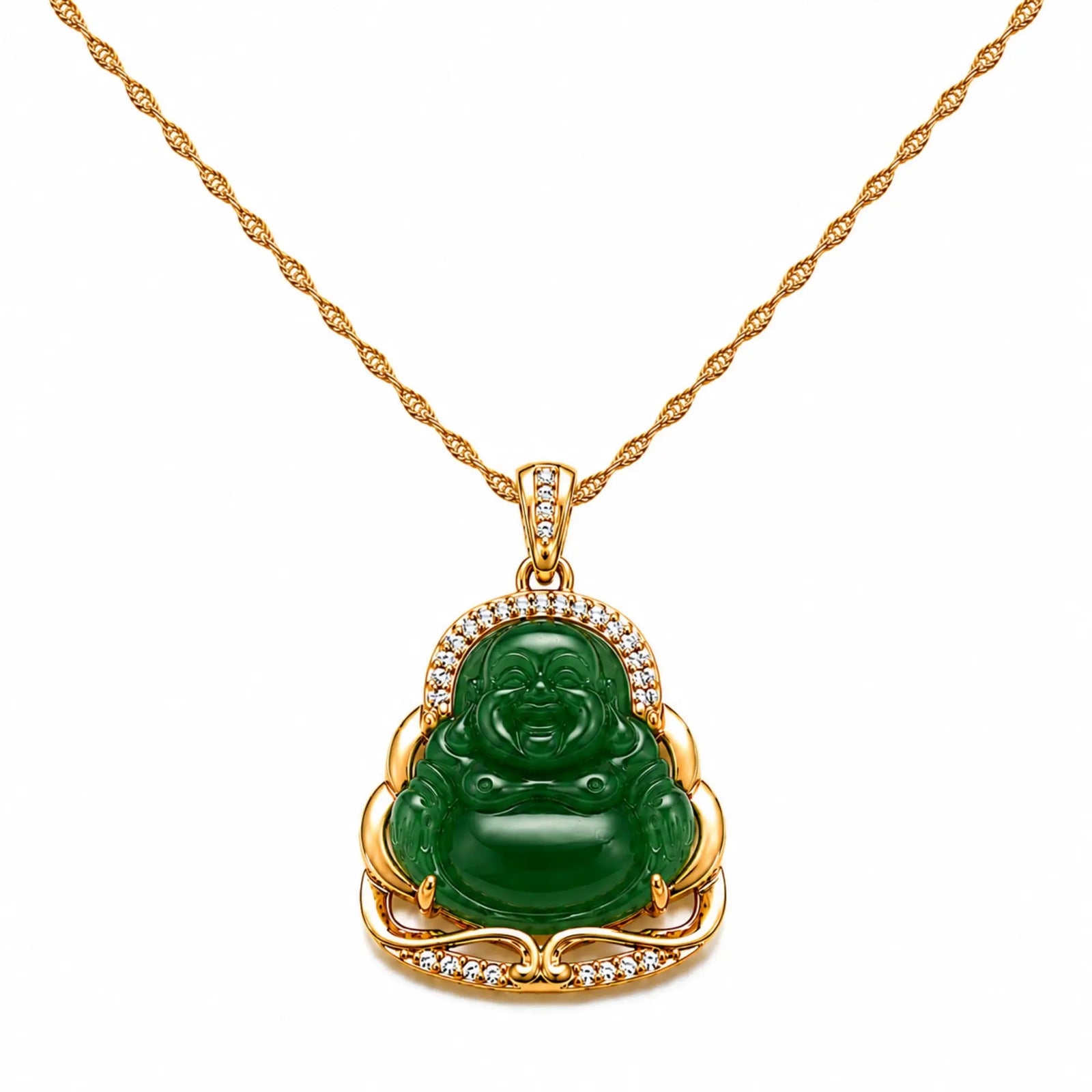 Pendentif Bouddha en Jade et Or  La Maison de Bouddha