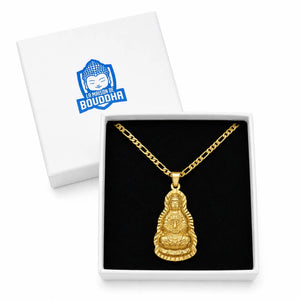 Pendentif Guanyin Bouddha doré  La Maison de Bouddha