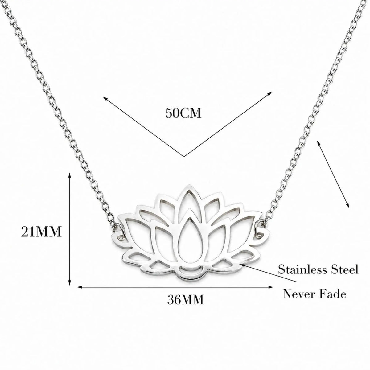 Pendentif avec Fleur de Lotus Argenté Colliers La Maison de Bouddha