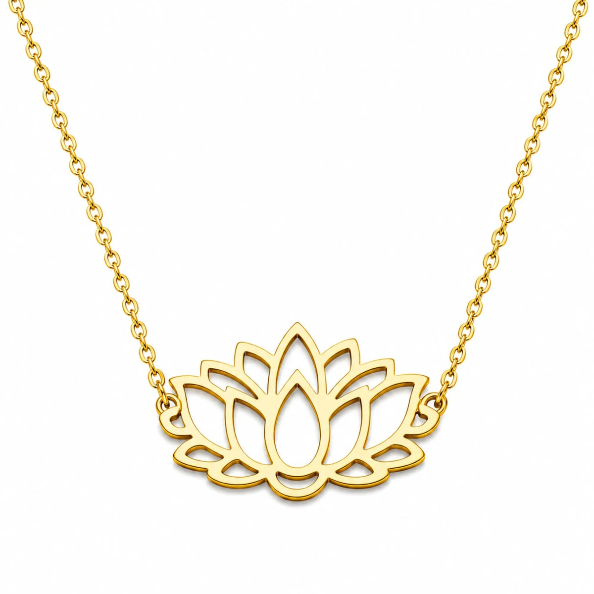 Pendentif avec Fleur de Lotus Doré Colliers La Maison de Bouddha