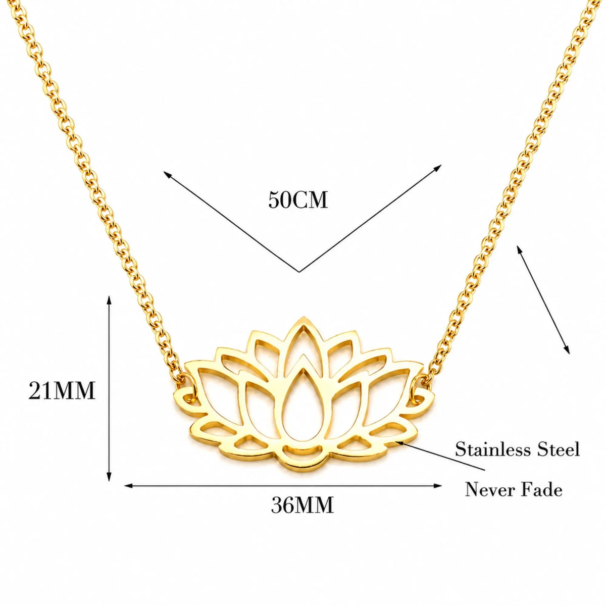 Pendentif avec Fleur de Lotus Doré Colliers La Maison de Bouddha