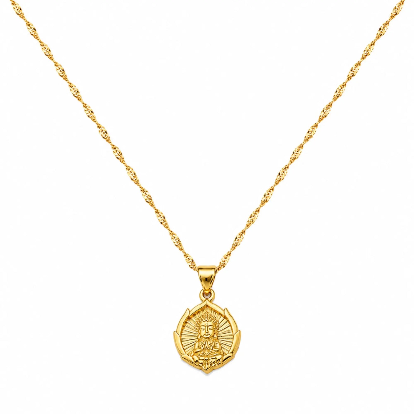 Petit Pendentif Bouddha Doré Colliers La Maison de Bouddha