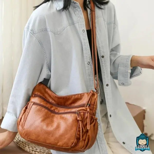 Cuir Bandoulière Femme Sac Besace Cuir Souple Femme LaBesace Noir