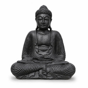Statue Bouddha Assis Noire en Béton – 42 cm  La Maison de Bouddha