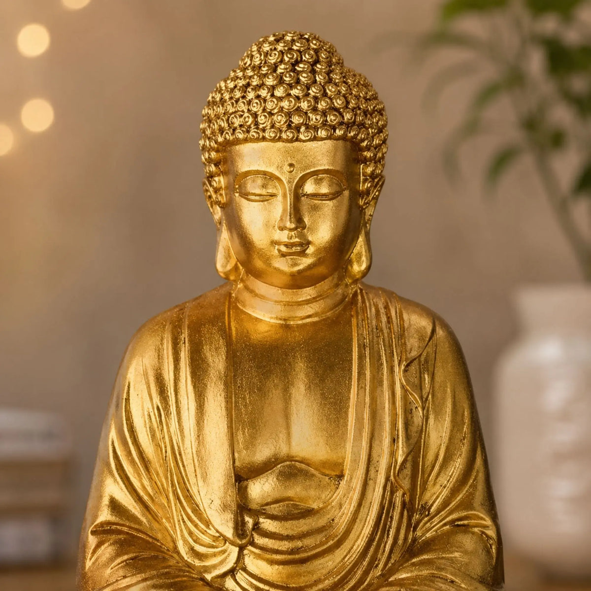 Statue Bouddha Méditation Dorée en Résine – 20 cm statue bouddhiste en résine La Maison de Bouddha