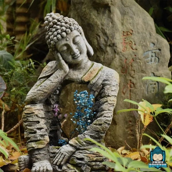 Statue-Bouddha-Pot-de-Fleur-Grand-Format-51-cm-photo-représentation-pierre-La-Maison-de-Bouddha