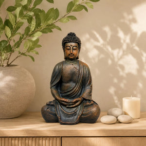 Statue Bouddha de Jardin en Résine – 38 cm  La Maison de Bouddha