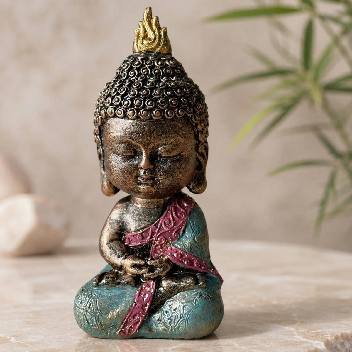 Statuette Bébé Bouddha Zen en Méditation – 14 cm statue bouddhiste en résine La Maison de Bouddha