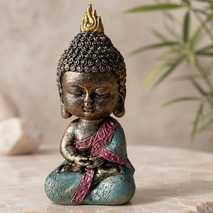 Statuette Bébé Bouddha Zen en Méditation – 14 cm statue bouddhiste en résine La Maison de Bouddha