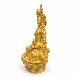 Statuette Bouddha Amitayus Dorée en Métal – 16 cm  La Maison de Bouddha