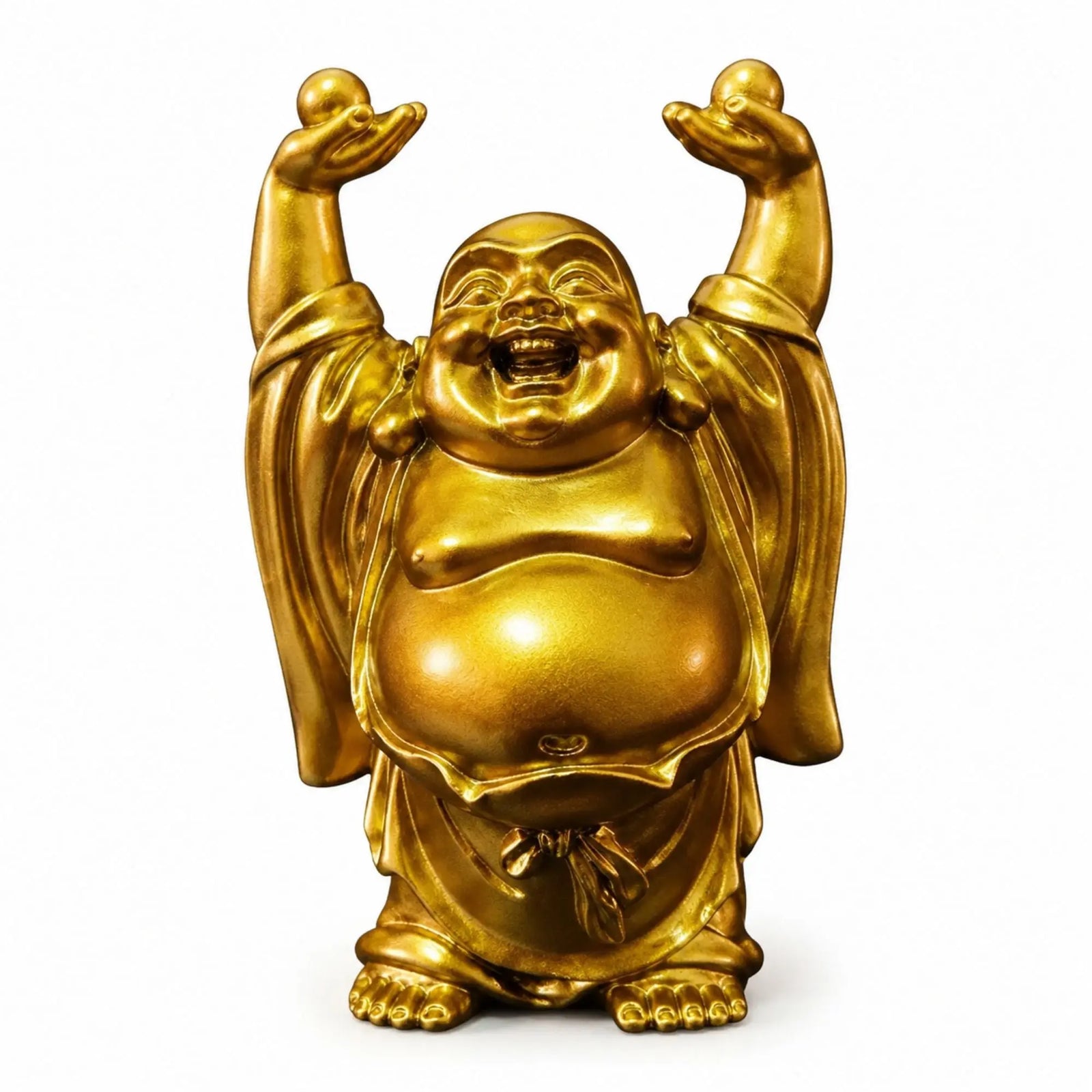 Statuette Bouddha Rieur Budai Dorée en Résine – 6,5 cm  La Maison de Bouddha