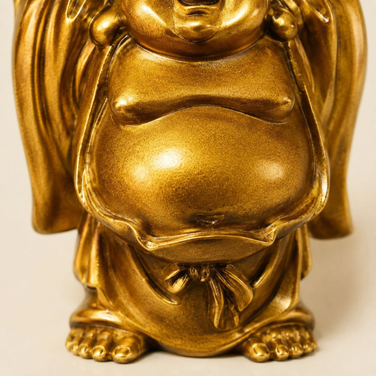 Statuette Bouddha Rieur Budai Dorée en Résine – 6,5 cm  La Maison de Bouddha