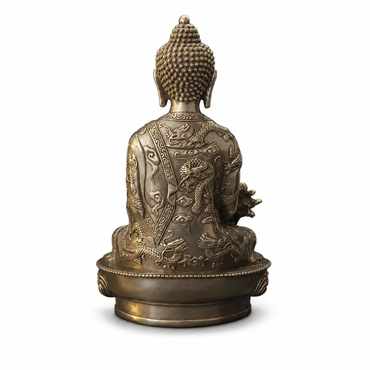 Statuette Bouddha de Médecine Argentée – 20 cm  La Maison de Bouddha