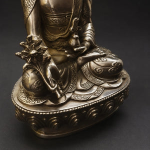 Statuette Bouddha de Médecine Argentée – 20 cm  La Maison de Bouddha