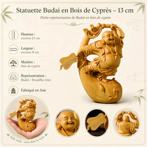 Statuette Budai en Bois de Cyprès – 13 cm | La Maison de Bouddha 200044142 La Maison de Bouddha