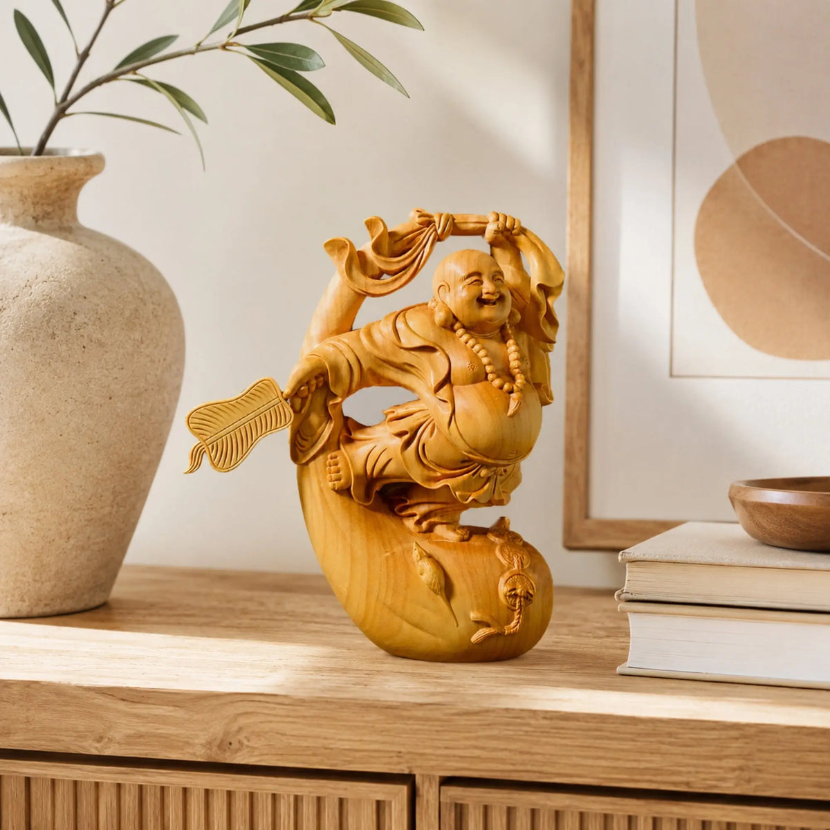 Statuette Budai en Bois de Cyprès – 13 cm | La Maison de Bouddha 200044142 La Maison de Bouddha