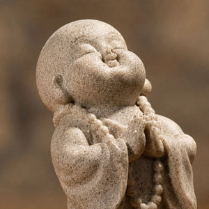 Statuette Enfant Moine Bouddhiste en Résine Effet Grès – 7 cm  La Maison de Bouddha