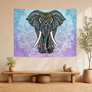 Tenture Éléphant Mandala Multicolore Tapisseries de décoration La Maison de Bouddha