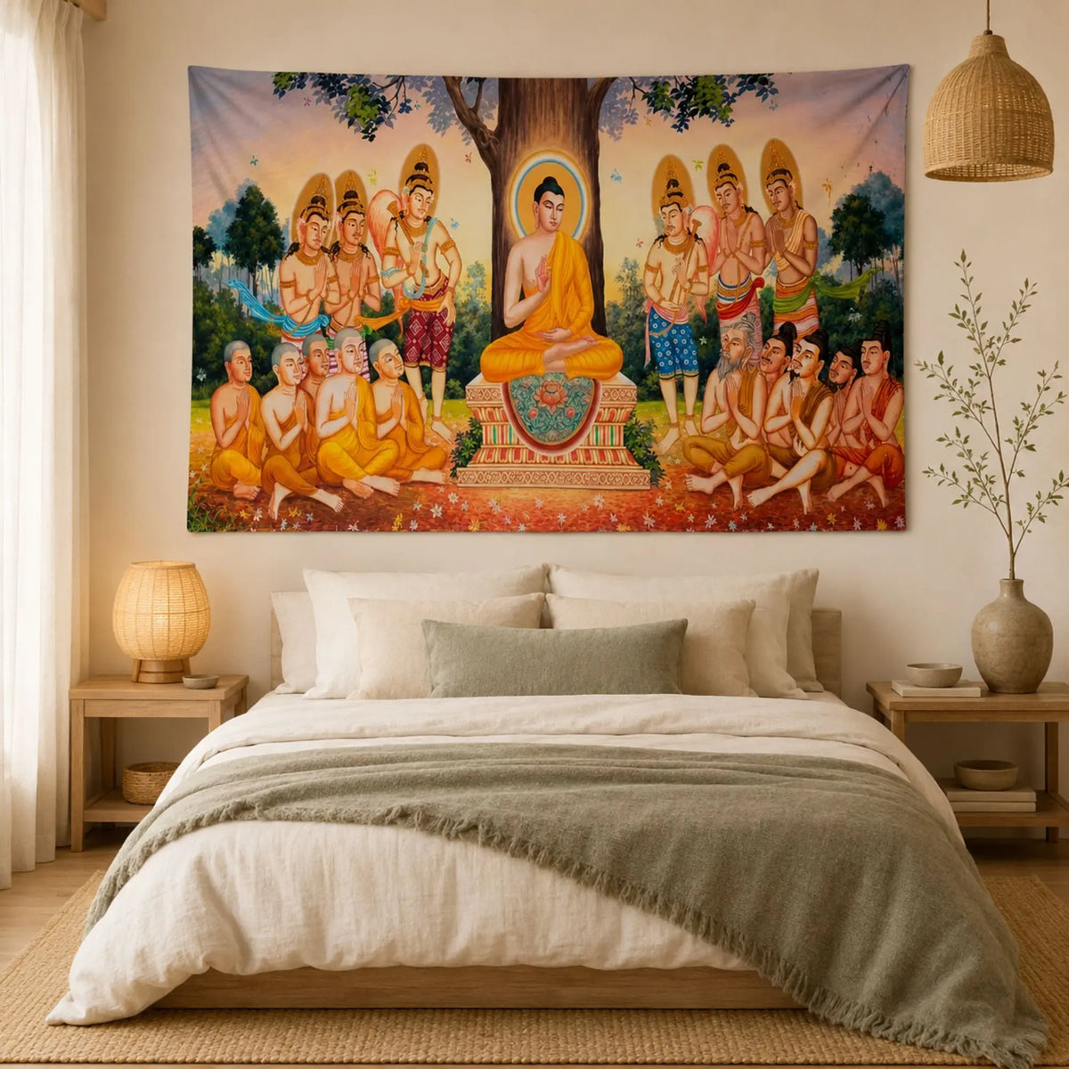 Tenture Murale Bouddhiste Tapisseries de décoration La Maison de Bouddha