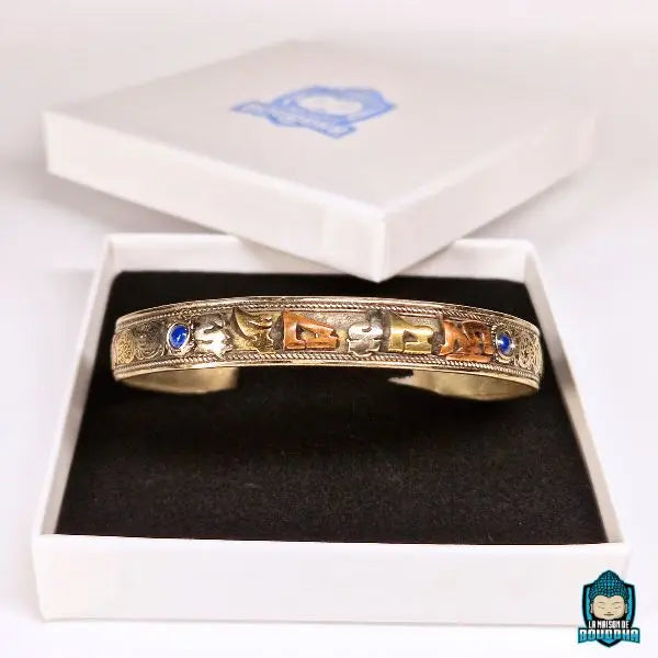 Bracelet Mantra Tibetain Om Mani Padme Hum Lapis Lazuli