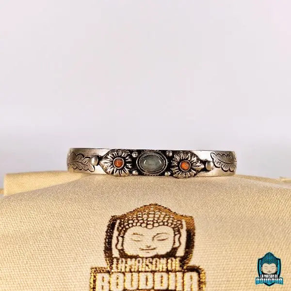 Bracelet Jonc Tibetain et Labradorite Naturelle