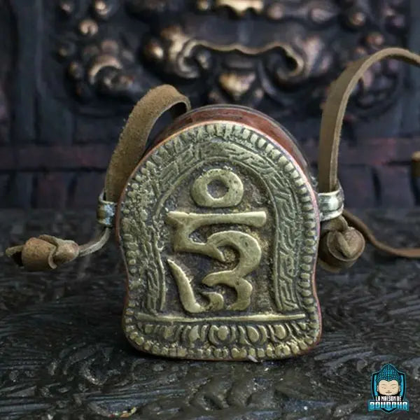 Reliquaire de Voyage Tibetain en Cuivre Om