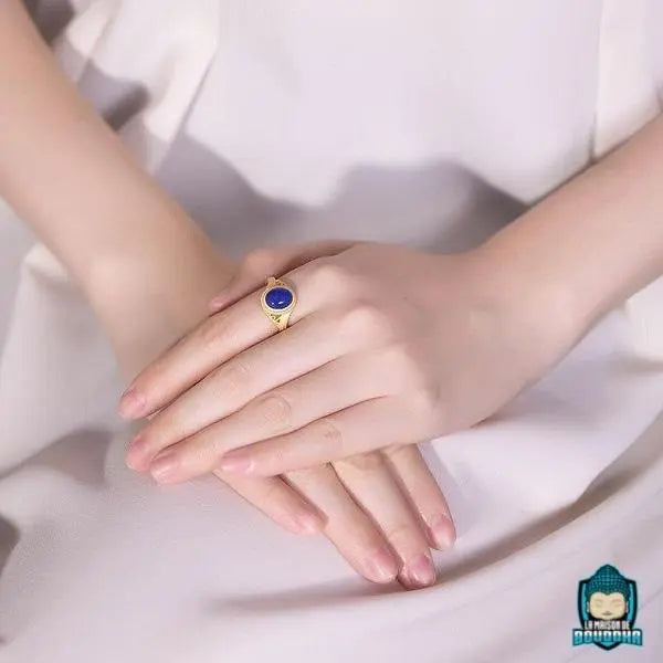 Bague dorée pierre bleue - L'ATELIER TRENDY Bague dorée pierre bleue - L'ATELIER TRENDY