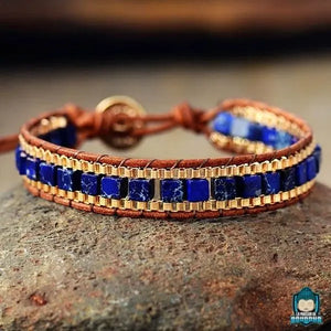 Bracelet Cuir et Lapis Lazuli  La Maison de Bouddha