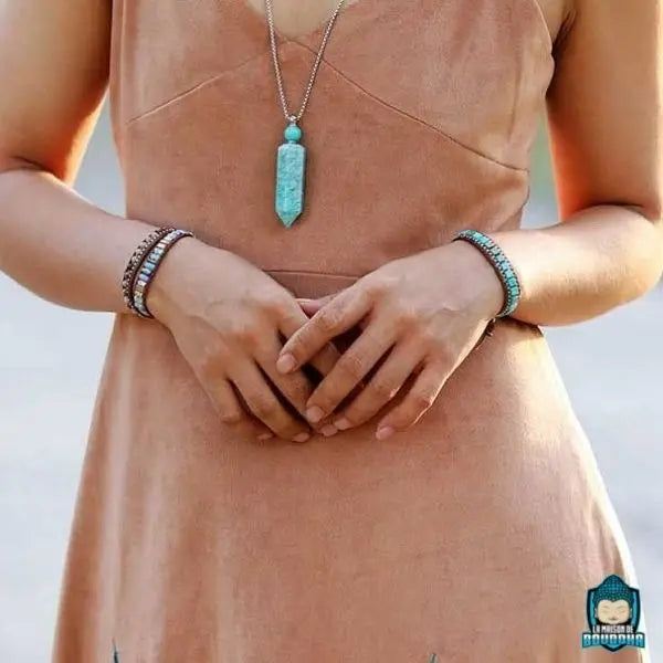 Bracelet Cuir et Turquoise  La Maison de Bouddha