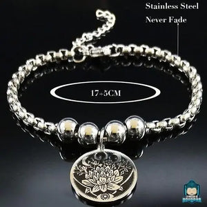 Bracelet-Fleur-de-Lotus-Femme-acier-inoxydable-diametre-bracelet-17-cm-bracelet-ajustable-fermoir-a-mousqueton-chaine-maille-forcat-La-Maison-de-Bouddha
