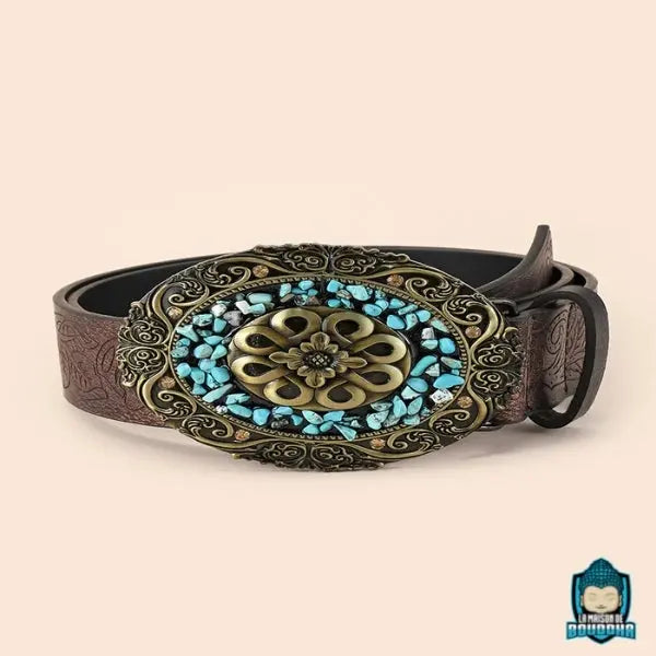 Gerard Darel Ceinture Large En Cuir Velours - Ines Vert Foncé | Femme