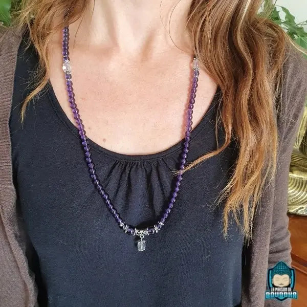 Collier Mala Améthyste  La Maison de Bouddha