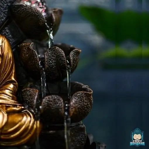 Fontaine d'intérieur Bouddha sutra avec fleur de lotus