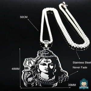 Le-Collier-de-Shiva-en-acier-inoxydable-couleur-argent-et-email-noir-dimensions-chaine-50-cm-pendentif-48-mm-hauteur-35-mm-longueur-poids-20-grammes-La-Maison-de-Bouddha
